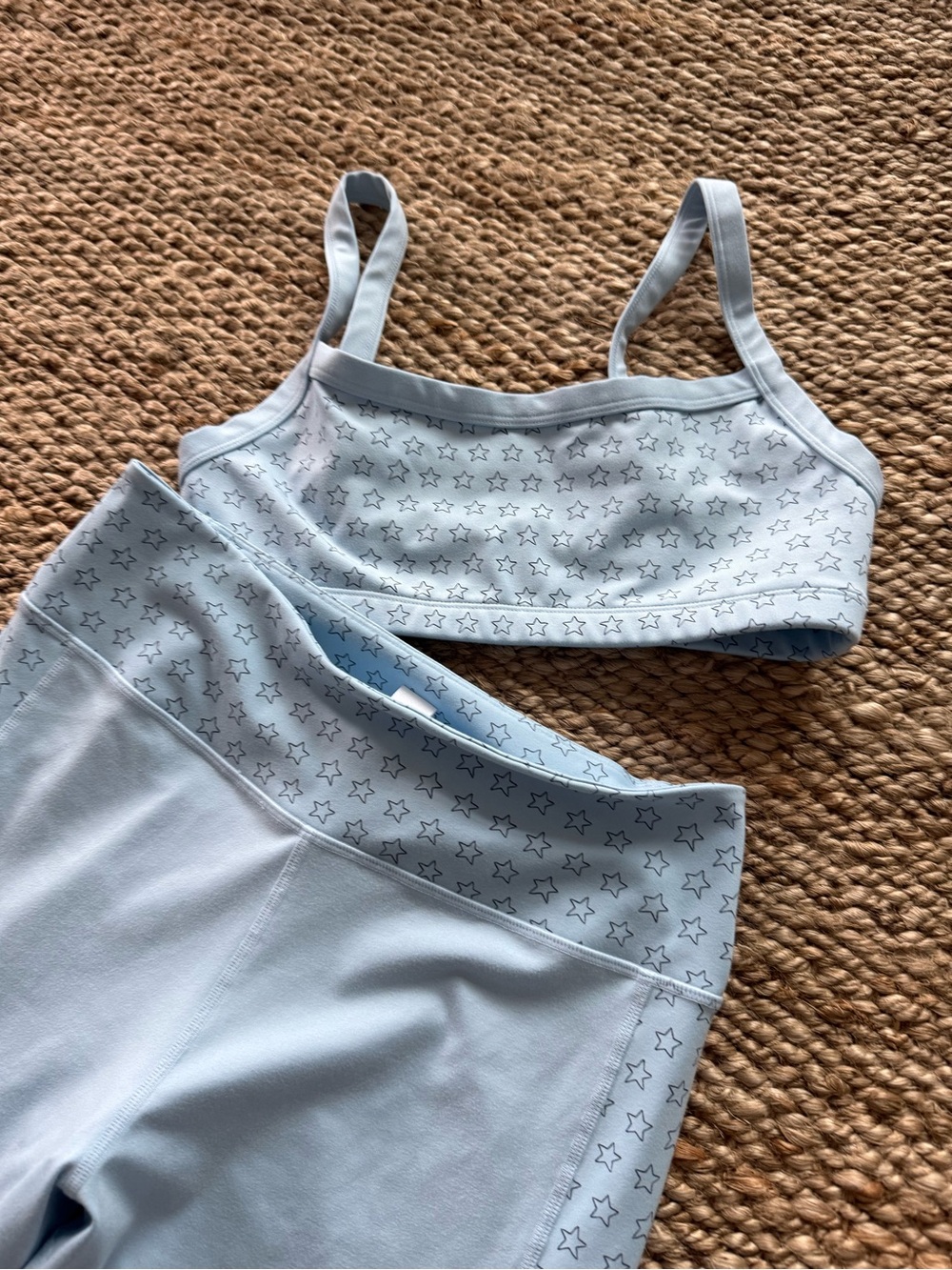Roller Rabbit Light Blue Star-Print Bralette and Leggings